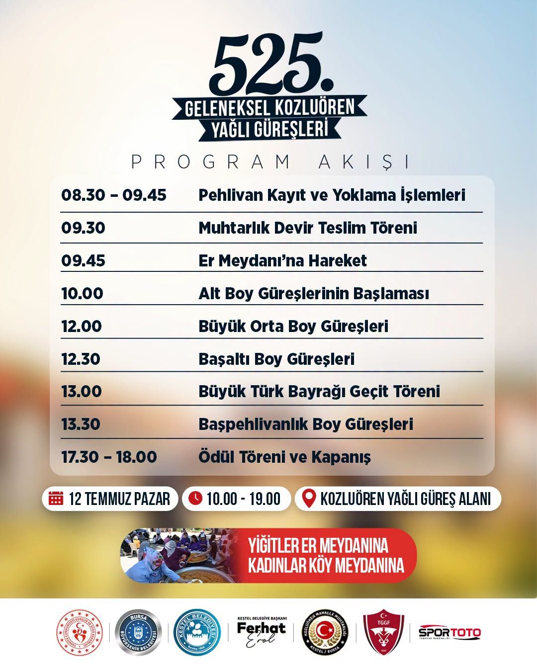Kozluören Yağlı Güreşleri Program Akışı